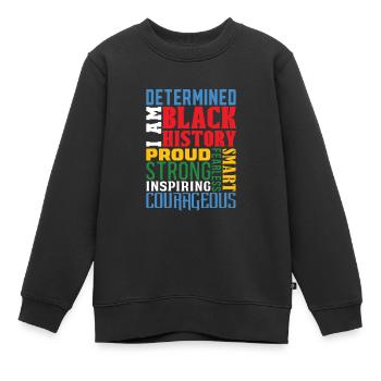 Determined African-American of Blacks - Kids Premium Organic Sweatshirt - black - Front - AI Model Kid Female (0cm)