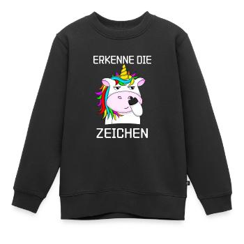 Einhorn Liebe Geschenkidee Geburtstag fabel - Kinder Premium Organic Sweatshirt - Schwarz - Vorne - AI Model Kid Female (0cm)