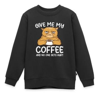 Donnez-moi mon café et personne ne sera blessé. - Sweat Premium enfant bio - noir - Devant - AI Model Kid Female (0cm)