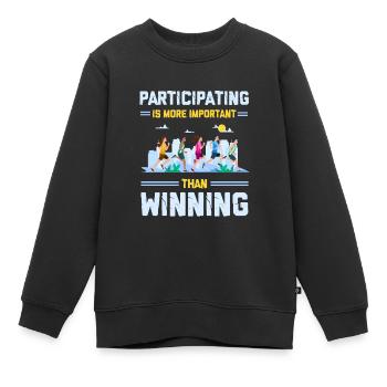 Participer est plus important que gagner - Sweat Premium enfant bio - noir - Devant - AI Model Kid Female (0cm)