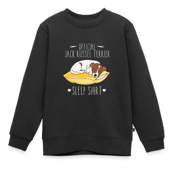 Official Jack Russel Terrier Sleep Shirt - Kinder Premium Organic Sweatshirt - Schwarz - Vorne - AI Model Kid Female (0cm)
