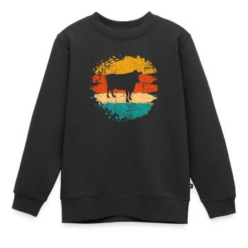 Kuh Retro Muh Milch Bauernhof Geschenk - Kinder Premium Organic Sweatshirt - Schwarz - Vorne - AI Model Kid Female (0cm)