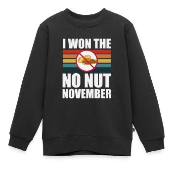 No Nut November gewonnen - Kinder Premium Organic Sweatshirt - Schwarz - Vorne - AI Model Kid Female (0cm)