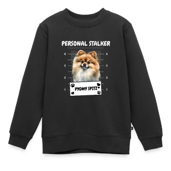 Little Funny Stalker Pygmy Spitz - Kinder Premium Organic Sweatshirt - Schwarz - Vorne - AI Model Kid Female (0cm)