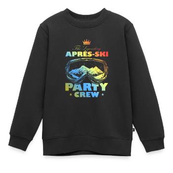 Après-ski Party Crew Motto Team Bunt - Sweat Premium enfant bio - noir - Devant - AI Model Kid Female (0cm)