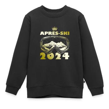 Vacances de ski après-ski 2024 - Sweat Premium enfant bio - noir - Devant - AI Model Kid Female (0cm)