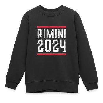 Jours fériés Rimini 2024 - Sweat Premium enfant bio - noir - Devant - AI Model Kid Female (0cm)