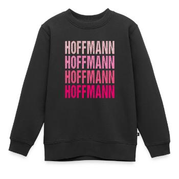 Hoffmann Retro Rosa Nachname Geschenkidee - Kinder Premium Organic Sweatshirt - Schwarz - Vorne - AI Model Kid Female (0cm)