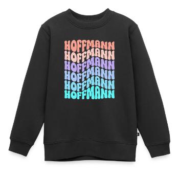 Hoffmann Retro Nachname Familie Geschenk - Kinder Premium Organic Sweatshirt - Schwarz - Vorne - AI Model Kid Female (0cm)