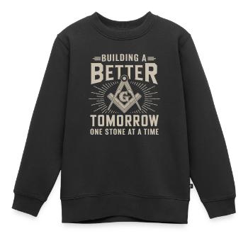Aufbau Einer Besseren Zukunft Freimaurer - Kinder Premium Organic Sweatshirt - Schwarz - Vorne - AI Model Kid Female (0cm)