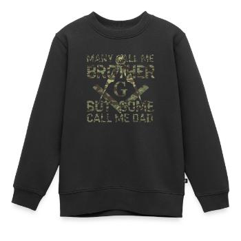 Maçon Maçon Camo Papa franc-maçon - Sweat Premium enfant bio - noir - Devant - AI Model Kid Female (0cm)