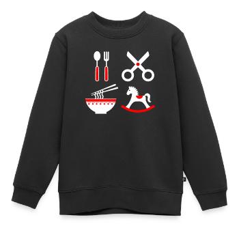 Bébé avec un contraste élevé - Sweat Premium enfant bio - noir - Devant - AI Model Kid Female (0cm)