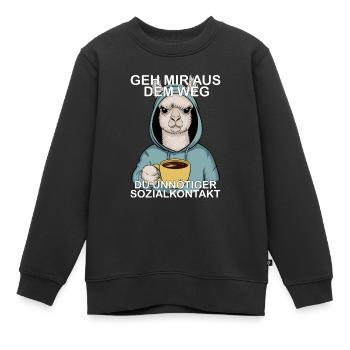 Écarte-toi de mon chemin, contact social inutile - Sweat Premium enfant bio - noir - Devant - AI Model Kid Female (0cm)