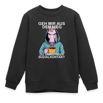 Écarte-toi de mon chemin, contact social inutile - Sweat Premium enfant bio - noir - Devant - AI Model Kid Female (0cm)