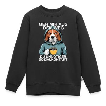 Écarte-toi de mon chemin, contact social inutile - Sweat Premium enfant bio - noir - Devant - AI Model Kid Female (0cm)