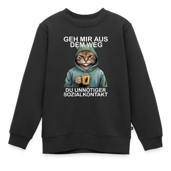 Écarte-toi de mon chemin, contact social inutile - Sweat Premium enfant bio - noir - Devant - AI Model Kid Female (0cm)