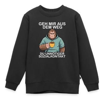 Écarte-toi de mon chemin, contact social inutile - Sweat Premium enfant bio - noir - Devant - AI Model Kid Female (0cm)