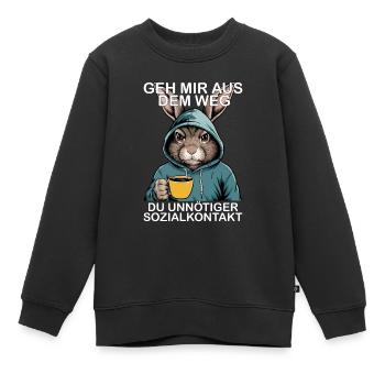 Contact social inutile Lapin drôle Lapin - Sweat Premium enfant bio - noir - Devant - AI Model Kid Female (0cm)