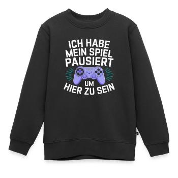 Gamer Gaming Zocken Zocker - Kinder Premium Organic Sweatshirt - Schwarz - Vorne - AI Model Kid Female (0cm)
