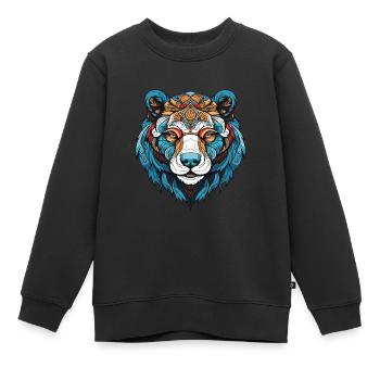 tête d’ours polaire ours polaire - Sweat Premium enfant bio - noir - Devant - AI Model Kid Female (0cm)