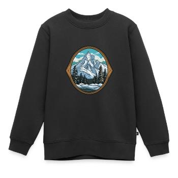 Berge Eisberge - Kinder Premium Organic Sweatshirt - Schwarz - Vorne - AI Model Kid Female (0cm)