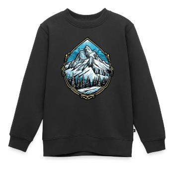 Alpen Eisberge Berg Gipfel - Kinder Premium Organic Sweatshirt - Schwarz - Vorne - AI Model Kid Female (0cm)
