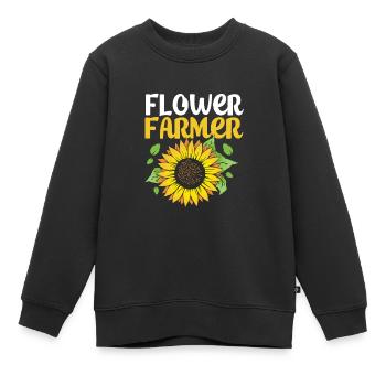 Fleuriste Fleuriste Bouquet de fleuriste - Sweat Premium enfant bio - noir - Devant - AI Model Kid Female (0cm)