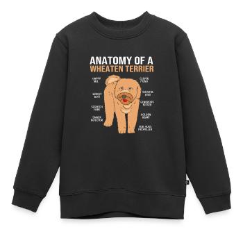 Wheaten Terrier - Sweat Premium enfant bio - noir - Devant - AI Model Kid Female (0cm)