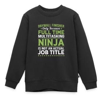 Construction site drywall assembly fitter - Kids Premium Organic Sweatshirt - black - Front - AI Model Kid Female (0cm)