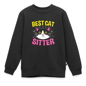 Pet Sitter Pets Babysitter - Kids Premium Organic Sweatshirt - black - Front - AI Model Kid Female (0cm)