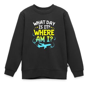 Flugbegleiter Stewardess - Kinder Premium Organic Sweatshirt - Schwarz - Vorne - AI Model Kid Female (0cm)
