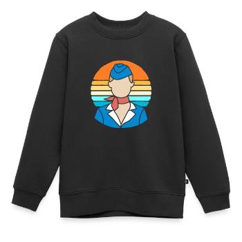 Stewardess Flugbegleiter - Kinder Premium Organic Sweatshirt - Schwarz - Vorne - AI Model Kid Female (0cm)