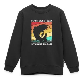 Forelle Forellenteich Angelrute Angler Anglerfisch - Kinder Premium Organic Sweatshirt - Schwarz - Vorne - AI Model Kid Female (0cm)
