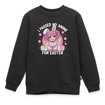 I paused my anime for Easter - Kids Premium Organic Sweatshirt - black - Front - AI Model Kid Female (0cm)