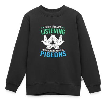 Pigeons pigeons - Sweat Premium enfant bio - noir - Devant - AI Model Kid Female (0cm)
