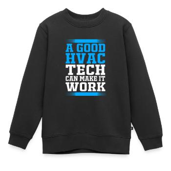 Air Conditioning Technician Technician Refrigeration Technician Heating - Kids Premium Organic Sweatshirt - black - Front - AI Model Kid Female (0cm)