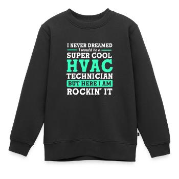 Technicien Technicien en climatisation Technicien en réfrigération Chauffage - Sweat Premium enfant bio - noir - Devant - AI Model Kid Female (0cm)