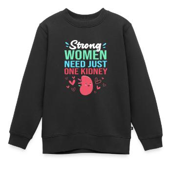 Nierenspender Spender Niere - Kinder Premium Organic Sweatshirt - Schwarz - Vorne - AI Model Kid Female (0cm)