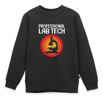 Laboratoire Biologie Chimie Microscope Laboratoire - Sweat Premium enfant bio - noir - Devant - AI Model Kid Female (0cm)
