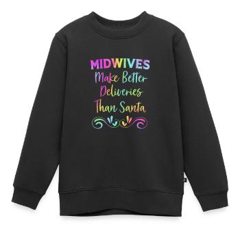 Sage-femme - Sweat Premium enfant bio - noir - Devant - AI Model Kid Female (0cm)