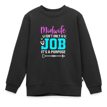 Sage-femme - Sweat Premium enfant bio - noir - Devant - AI Model Kid Female (0cm)