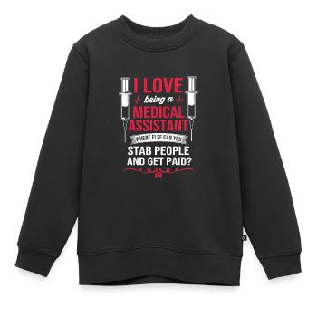Arzthelferin MFA - Kinder Premium Organic Sweatshirt - Schwarz - Vorne - AI Model Kid Female (0cm)
