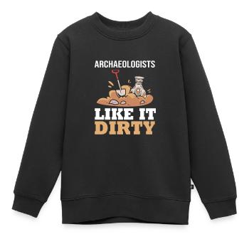 Archéologie - Sweat Premium enfant bio - noir - Devant - AI Model Kid Female (0cm)