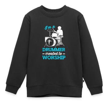 Baguettes Tambours Tambours Batteurs - Sweat Premium enfant bio - noir - Devant - AI Model Kid Female (0cm)