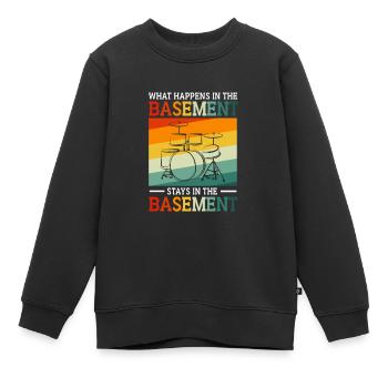 Schlagzeuger Schlagzeug Drumsticks - Kinder Premium Organic Sweatshirt - Schwarz - Vorne - AI Model Kid Female (0cm)
