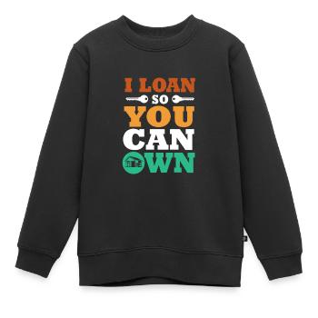 Hypothek Eigentumswohnung Schulden - Kinder Premium Organic Sweatshirt - Schwarz - Vorne - AI Model Kid Female (0cm)