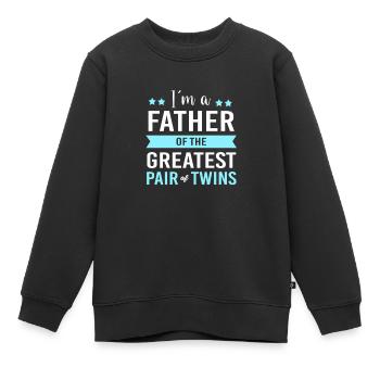 Papa jumeau Jumeaux Père - Sweat Premium enfant bio - noir - Devant - AI Model Kid Female (0cm)