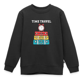 Voyage dans le temps - Sweat Premium enfant bio - noir - Devant - AI Model Kid Female (0cm)
