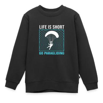 Skydive Paragliding - Kinder Premium Organic Sweatshirt - Schwarz - Vorne - AI Model Kid Female (0cm)