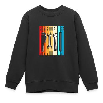 Industrial Locksmith Pipe - Kids Premium Organic Sweatshirt - black - Front - AI Model Kid Female (0cm)